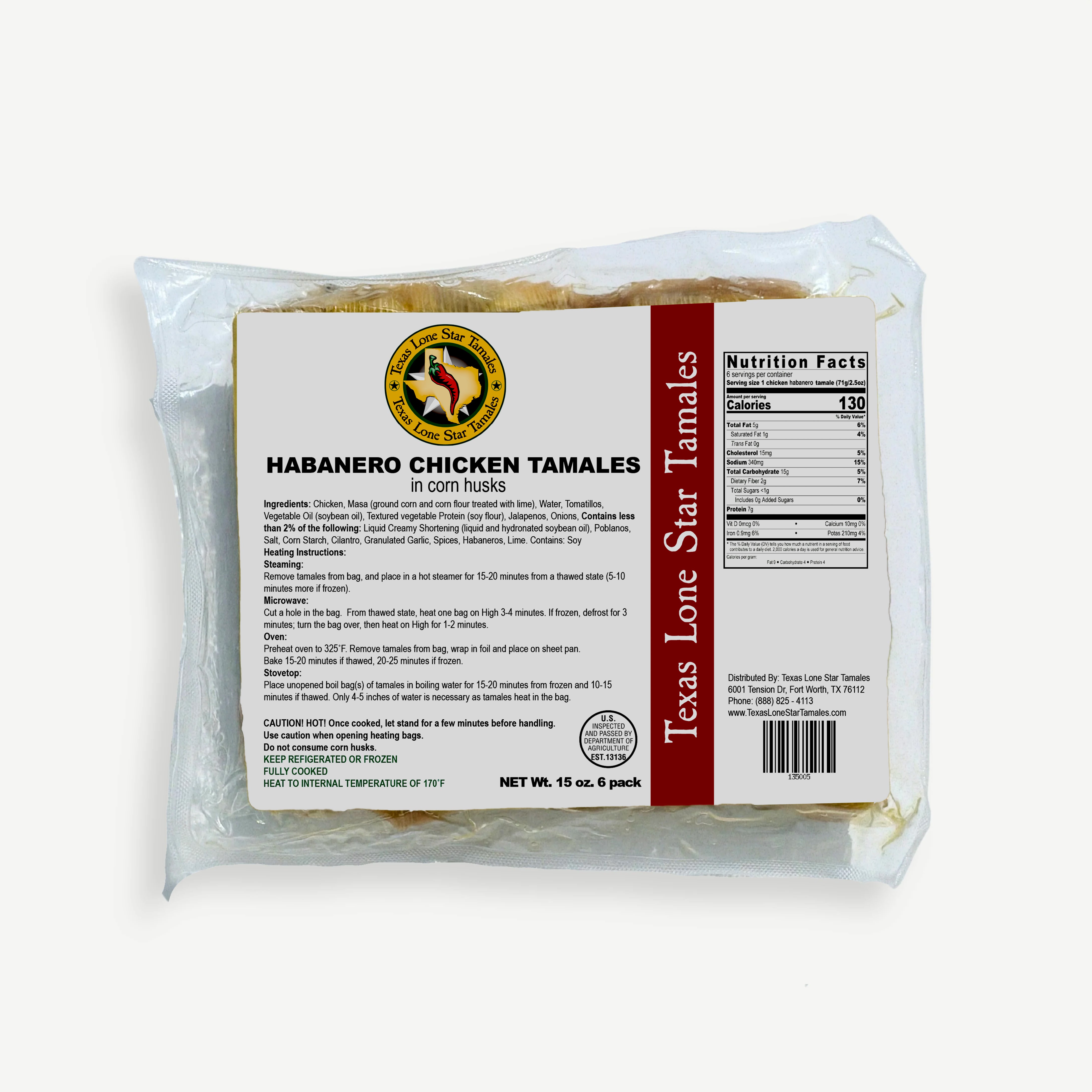 Gourmet Habanero Chicken Tamales - Shop For Delicious Tamales Online Today!  | Texas Lone Star Tamales