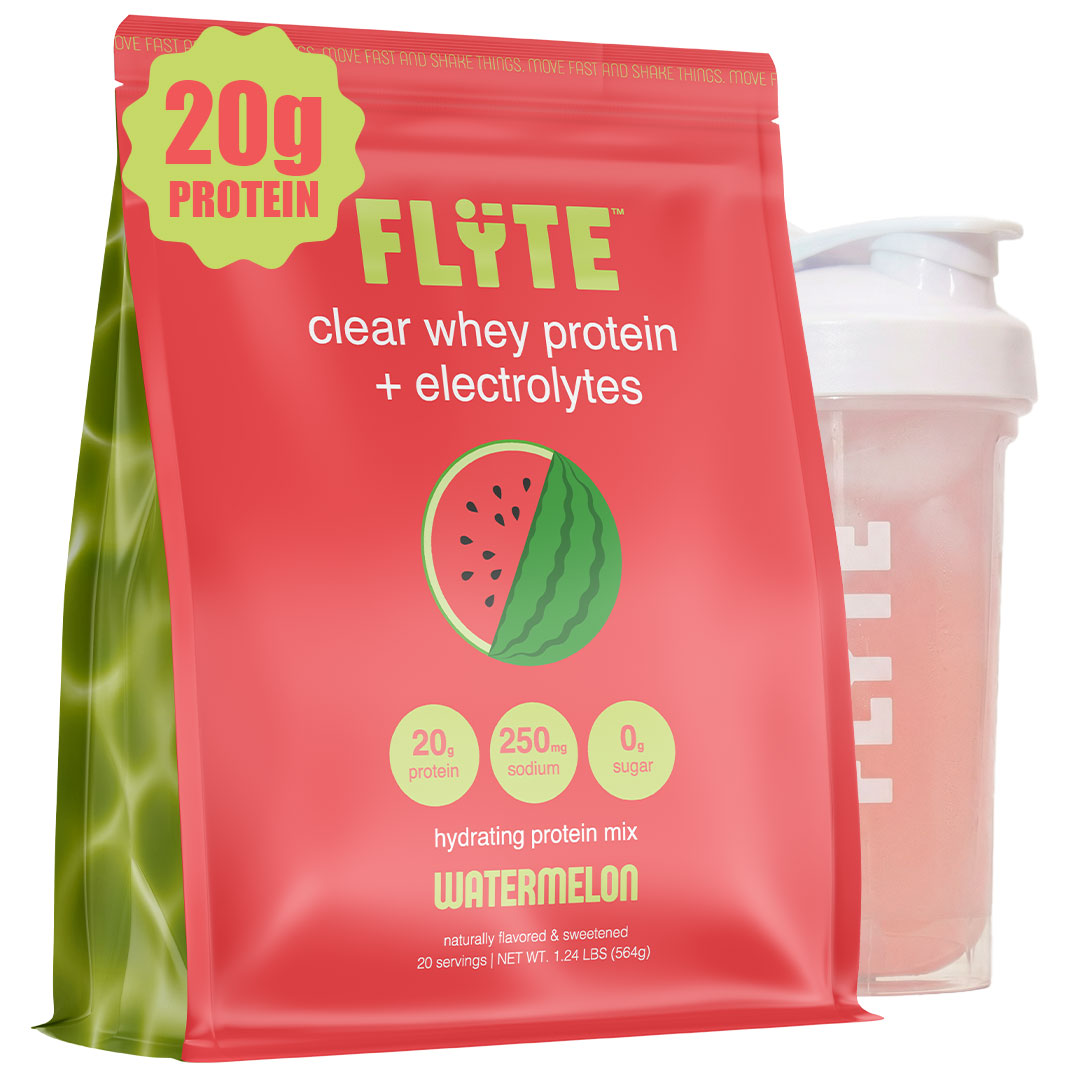 FLYTE Protein Watermelon flavor — value comparison for clear whey at $54.99