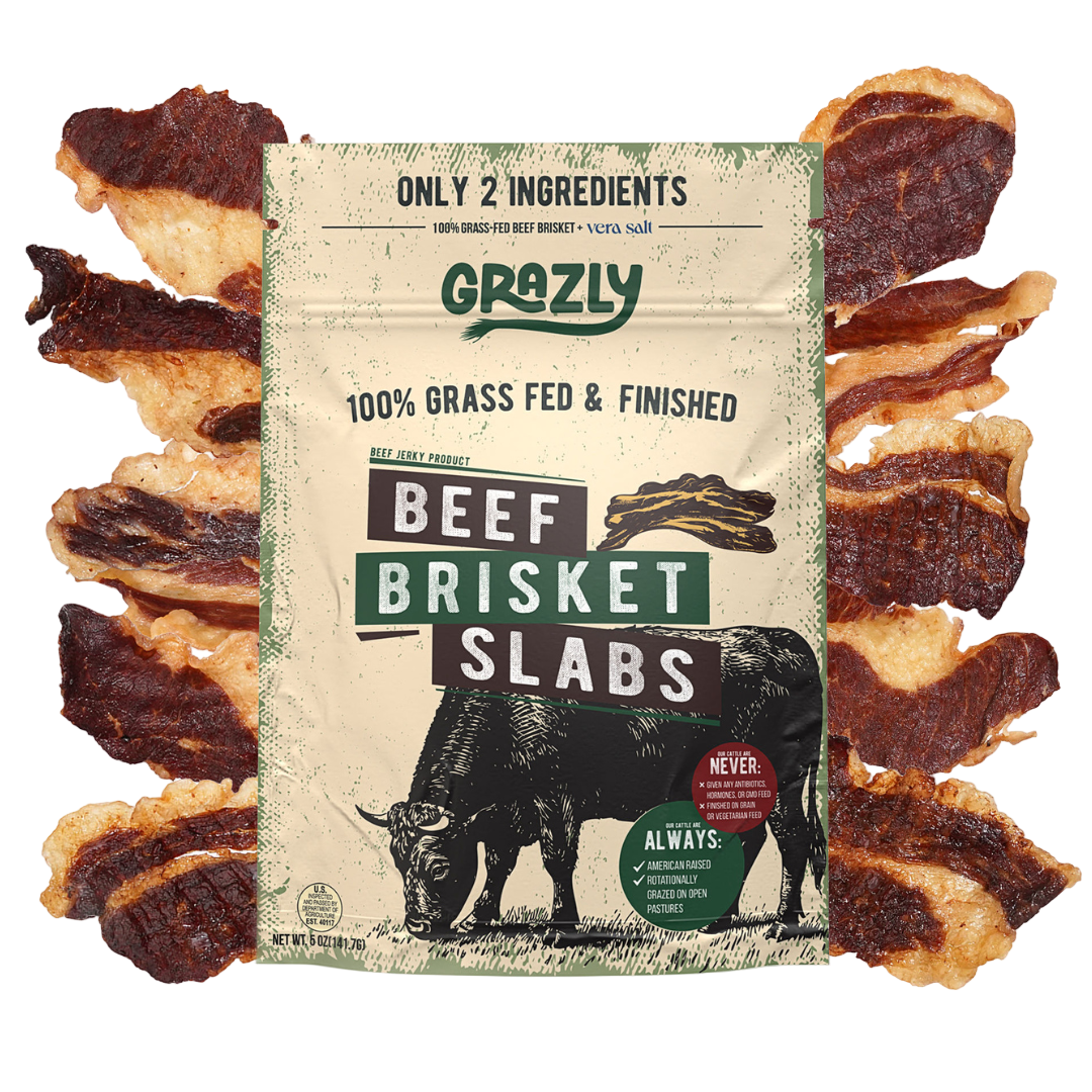 Grazly Beef Brisket Slabs grass-fed 2-ingredient snack
