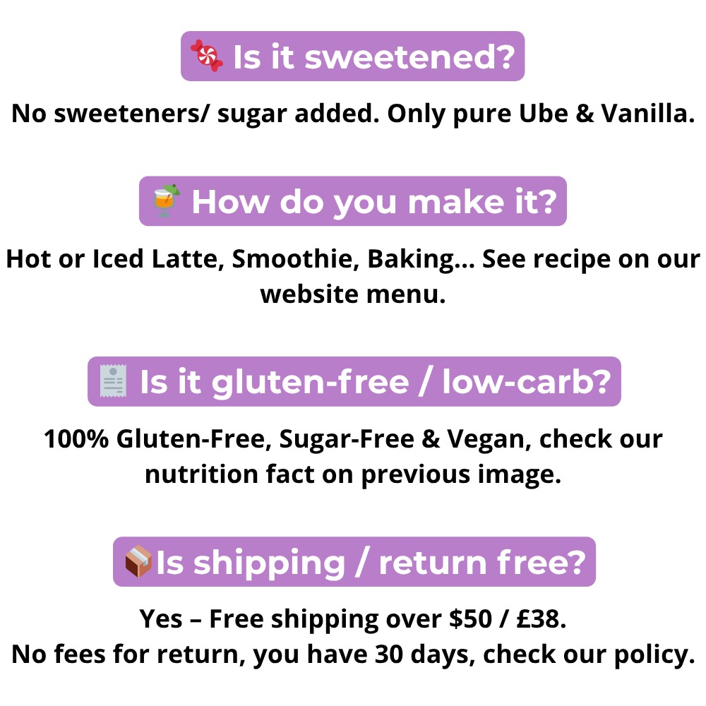 Ube latte made with Ube Superfood